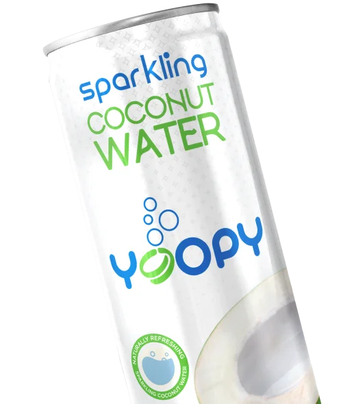 Agua natural de coco sin azúcar gasificada